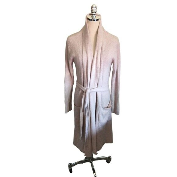 Barefoot Dreams Cozy Chic Lite Cardigan Women's Size S/M Pale Pink Belted - Picture 1 of 9
